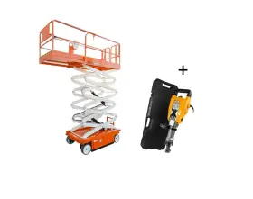 Snorkel S4732E elektromos ollós emelő + AJÁNDÉK JCB DH1700 bontókalapács